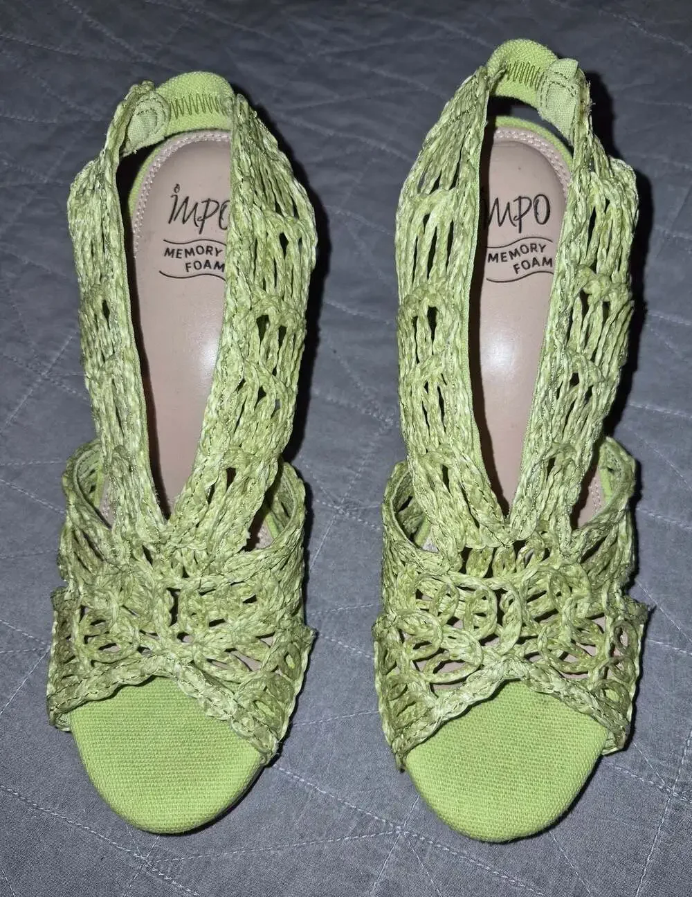 Impo Terinee Women's Woven Memory Foam Wedge Sandals